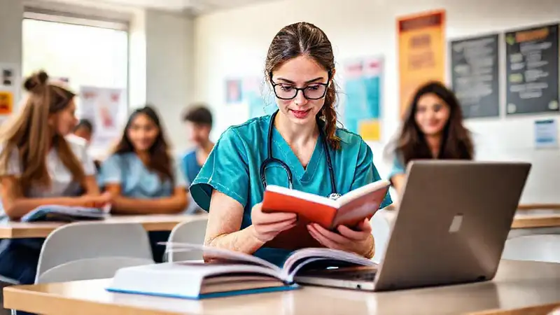 Estudiante de enfermería aprende en ambiente motivador