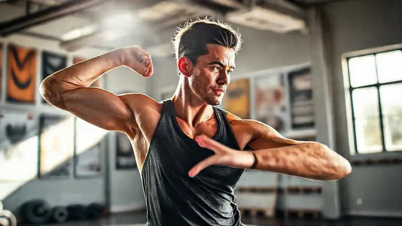 Persona motivada haciendo ejercicio en el gimnasio