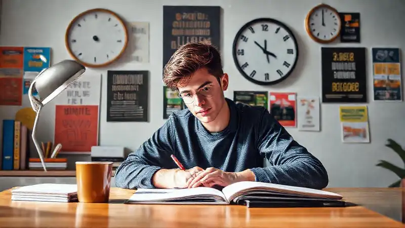 Estudiante concentrado en un ambiente motivador