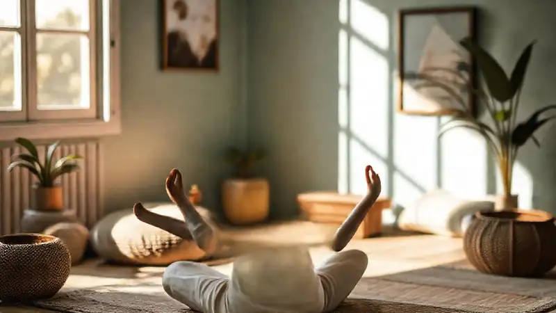 Personas relajadas practicando mindfulness en calma