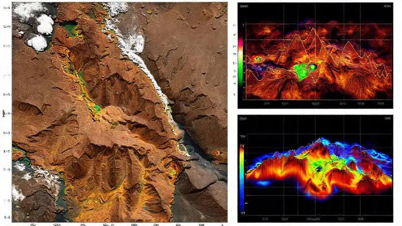 Imágenes satelitales y datos geológicos visuales