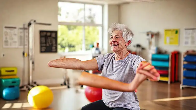 Paciente realiza terapia con alegría y luz natural