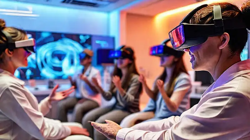 Terapia con realidad aumentada en entorno futurista